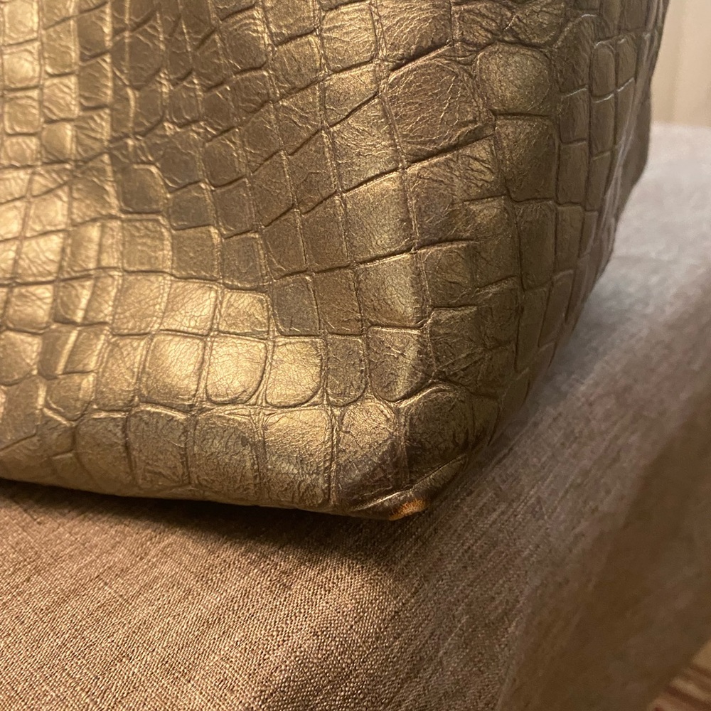 Angeleigh Anastasio Brown Snake Print Tote Bag Pony fur and metallic leather - Picture 12 of 13